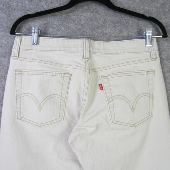 Levis 518 Superlow Stretch Jeans Womens 7 Medium Beige Boot Cut Y2K Retro Denim - Picture 7 of 11